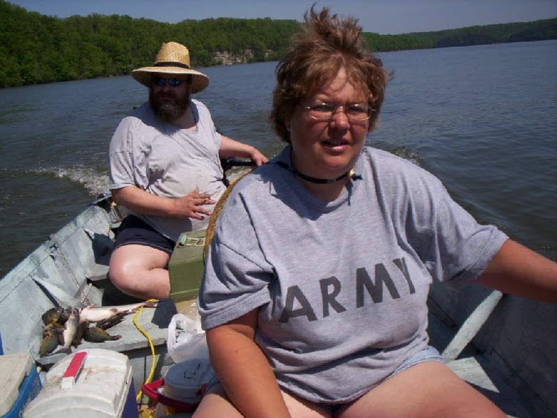 My Wife kellie and I in our tub on the Lake of the Ozarks