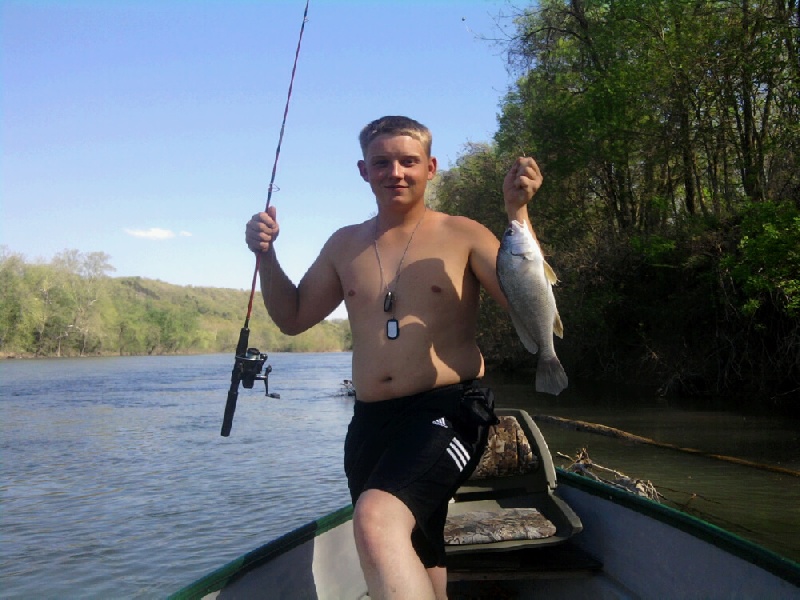 Dave Jr. with a big ole drum near Saint Robert